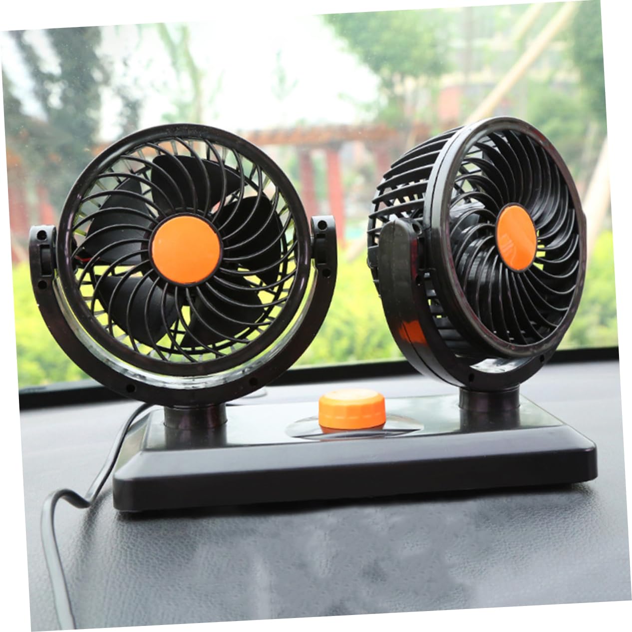 24v Car Fan Dual Cooling Fan for Vehicles Powerful Circulator for Suvs Trucks and Rotation and Performance
