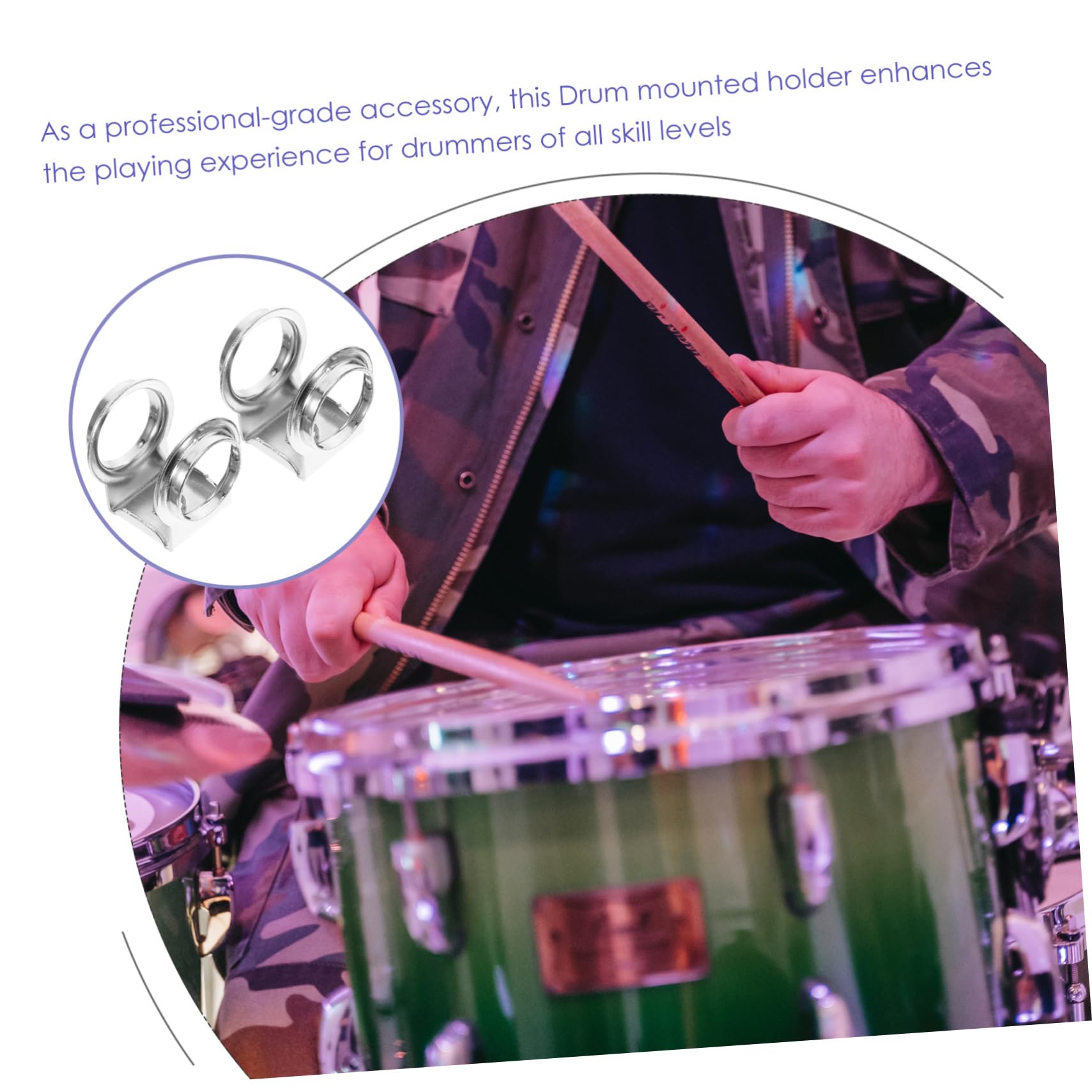 Yardwe 10Pcs Drum Clamp Extension Holder Durable Drum Accessories for Mounting and Securing Music Instruments for Drum Kits and Percussion Equipment