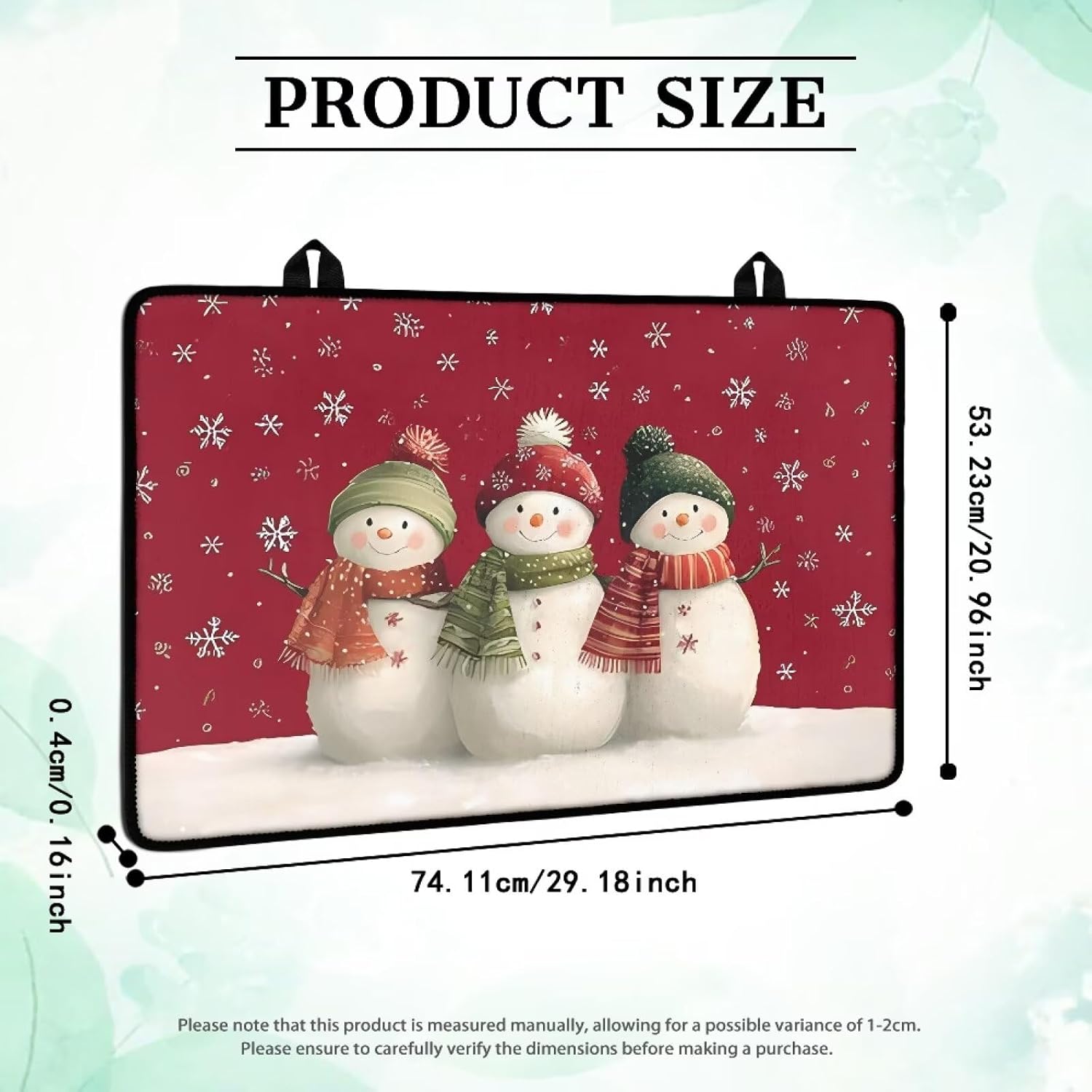 Xmas Large Cooktop Protector Mat 29.18x20.96 inch, Christmas Snowmen with Snowflakes Anti-scratch Glass Top Stove Cover,Heat Resistant Stove Top Mat