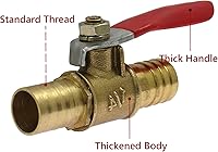Vista 2 de Bonsicoky - 4 válvulas de bola de agua de latón de 1/2 pulgada de diámetro de manguera de cierre de manguera de manguera de púas conector conector