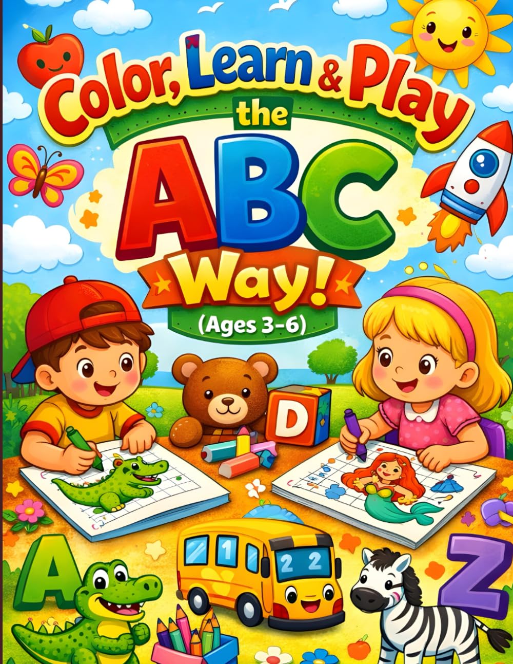 Color, Learn & Play the ABC Way! (Ages 3–6): Fun and Easy Letter Coloring Pages to Learn ABCs, Improve Creativity, and Build Early Learning Skills