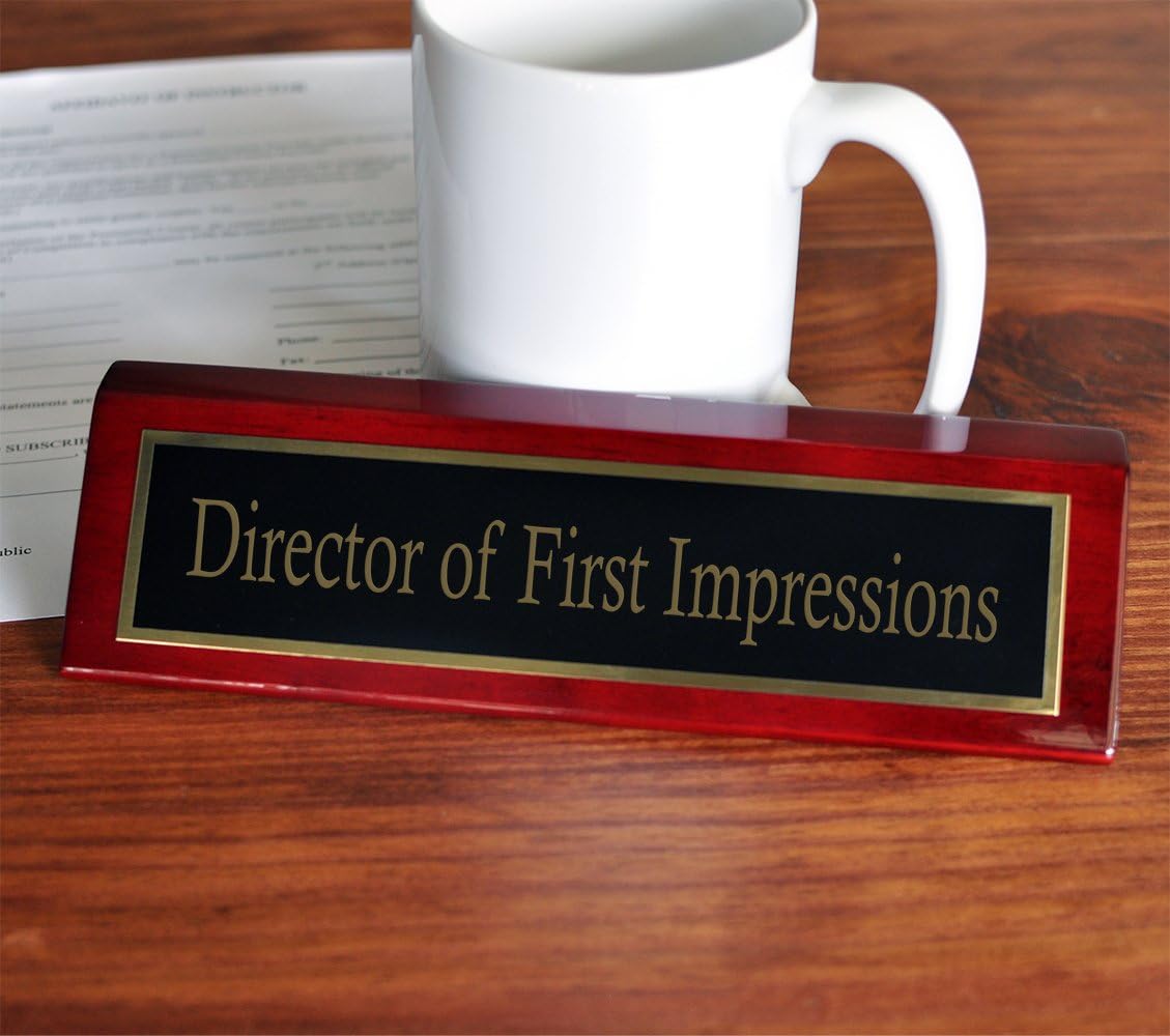 Director of First Impressions Desk Plate | 2 x 8 Desk Plate