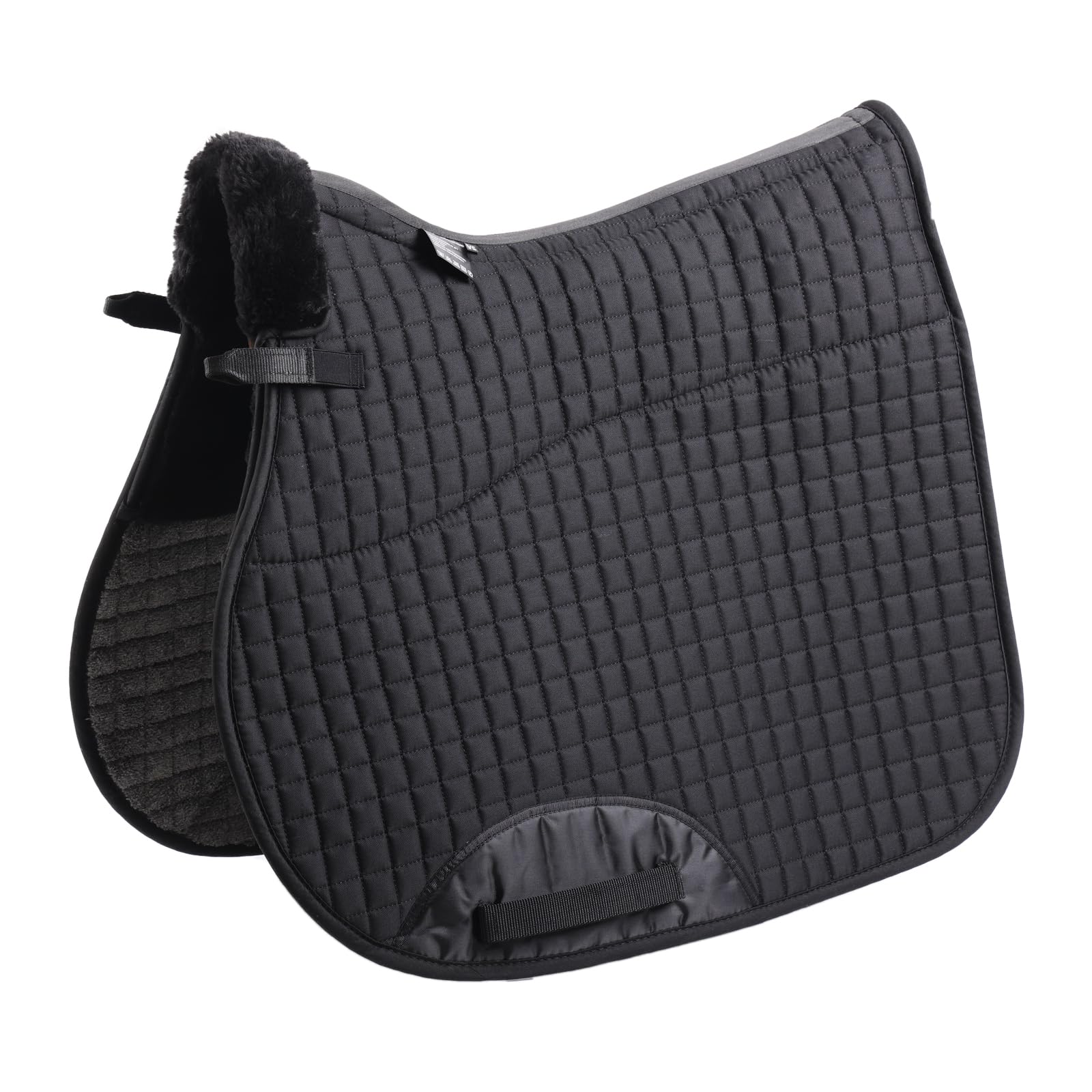 Sottosella in finta pelliccia per saltare, coperta completa, Numnah GP, quadrata, trasparente, colonna vertebrale alta, garrese modellante, equitazione, spettacolo, ammortizzante, traspirante