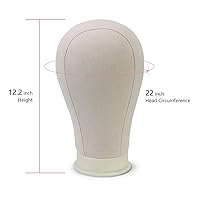 Vista 2 de EERYA Juego de cabezales de bloque de lona de 21 a 24 pulgadas para exhibición de pelucas, fabricación de tejido y peinado, cabeza de maniquí