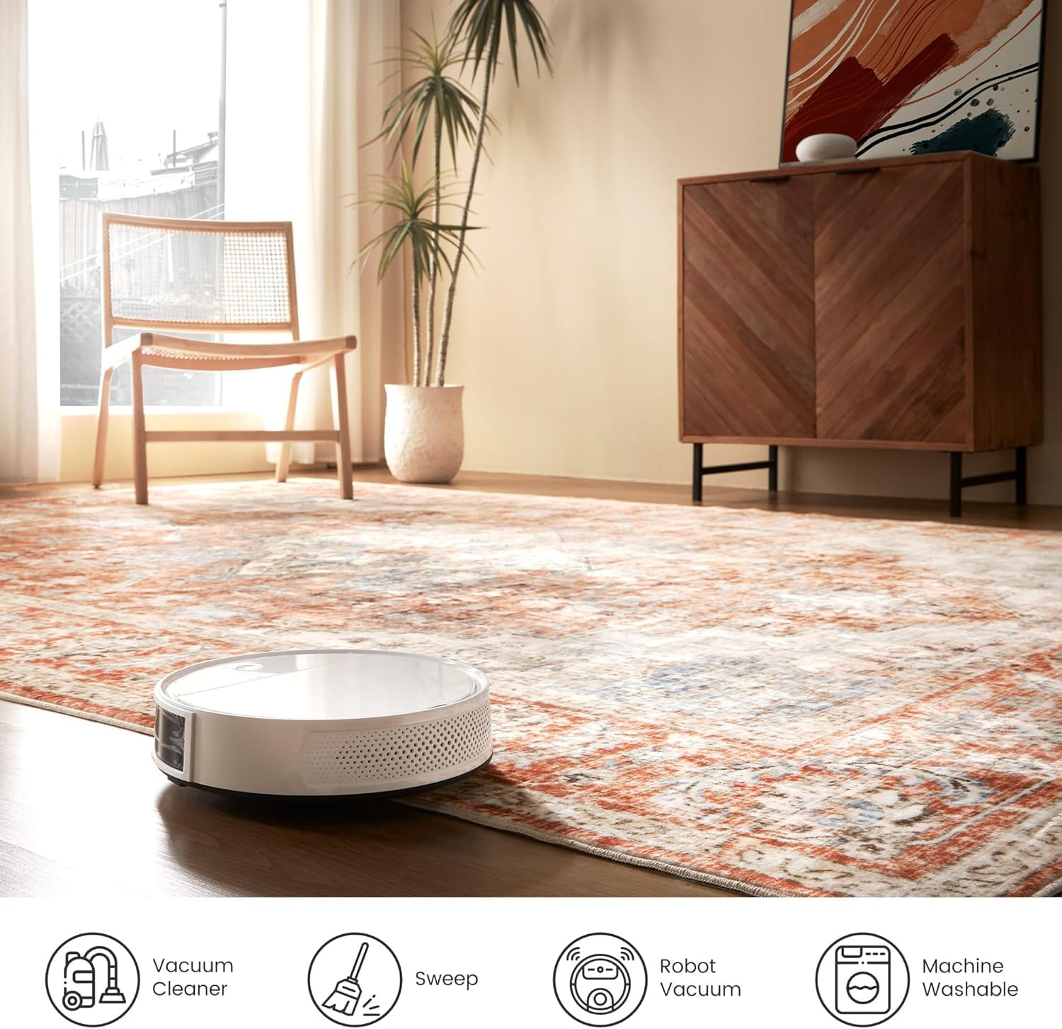 SLEEP ZONE Runner Rug 2x6, Machine Washable Area Rugs for Entryway Laundry Room Kitchen Bathroom,Low Pile Lightweight Non Slip Carpet,Brick