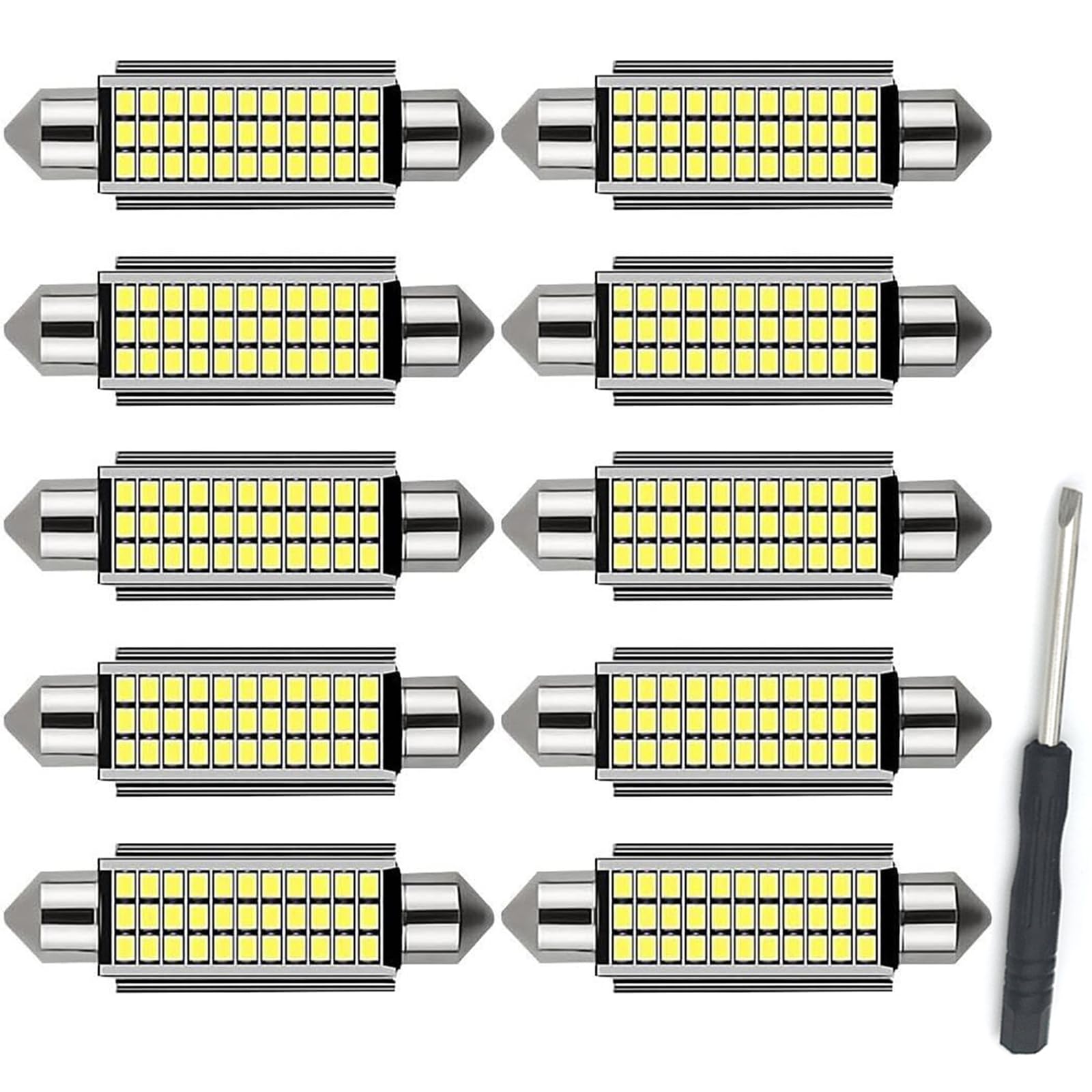 10 Lampadine LED Auto 41mm C5W - Luci Interne Con Canbus, Bianco Freddo, Plug &amp; Play