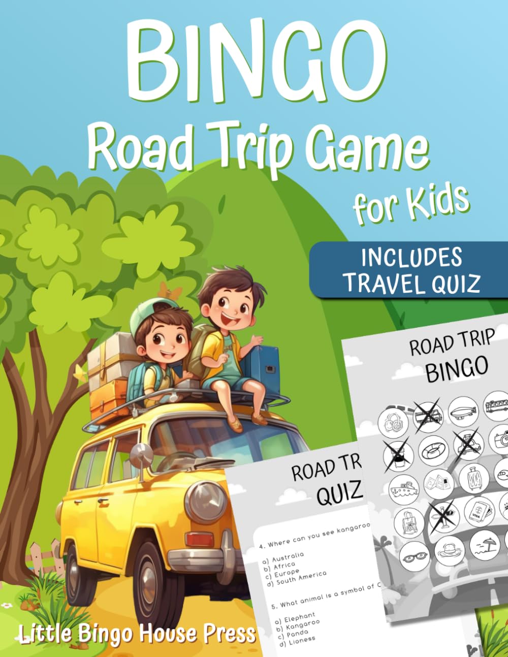 Bingo Road Trip Game for Kids: Travel Car Activities for Ages 2-4 & 4-8