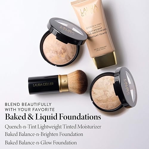 Miniatura 8 de LAURA GELLER NEW YORK - Brocha retráctil con mango de aluminio Kabuki, para todo el maquillaje facial y base para maquillaje facial líquido, crema y