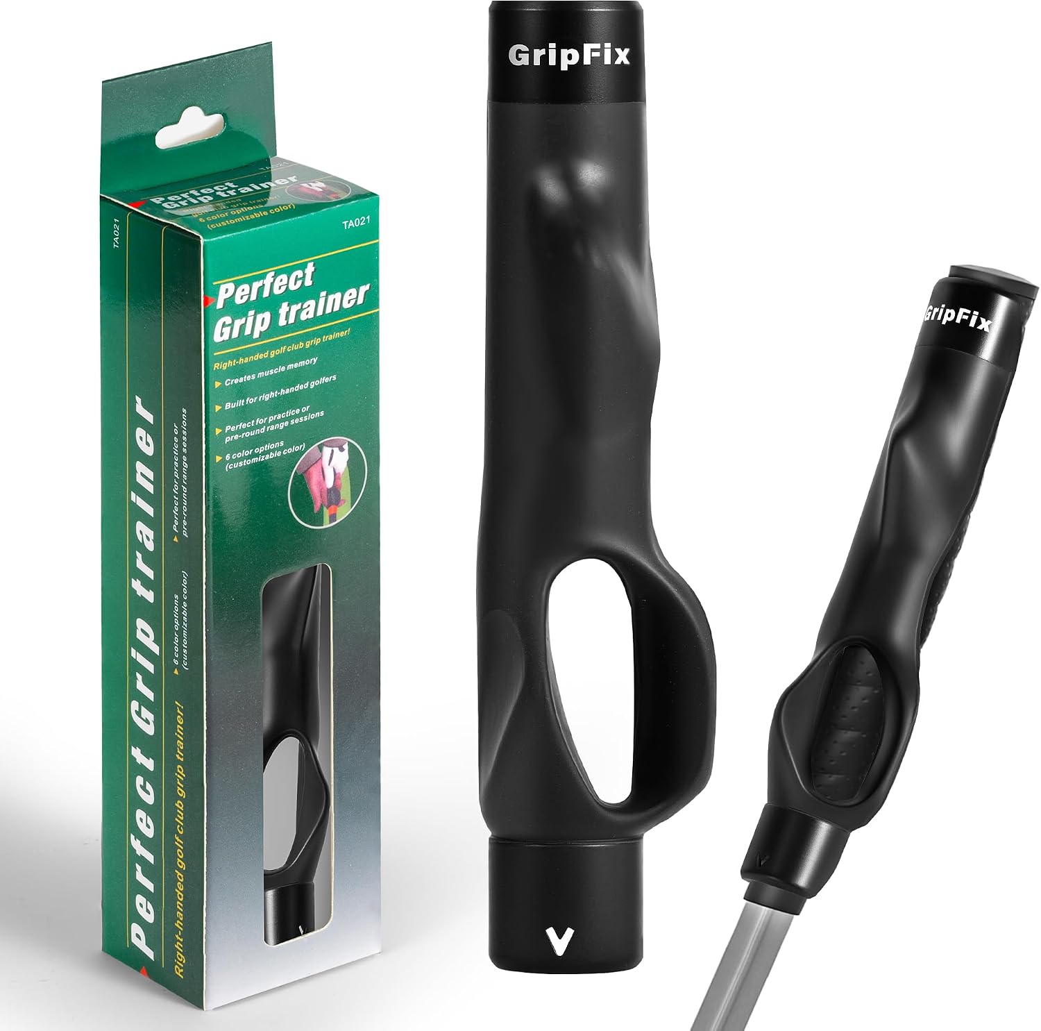 Golf Grip Trainer - Portable Swing Training Aid for Correct Hand Positioning & Muscle Memory - Non-Slip ABS & TPR Tool Fits Most Golf Clubs - Perfect Golf Gift for Men, Women & Beginners