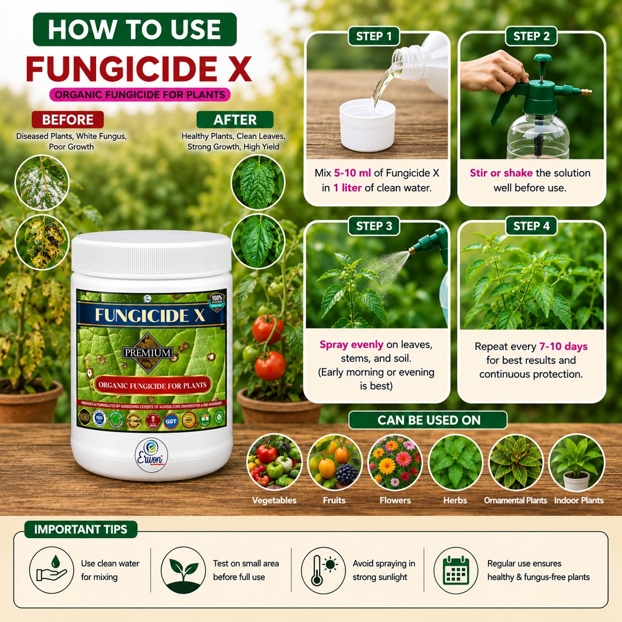 Erwon Fungus Remover X - Organic Plant Protection -9