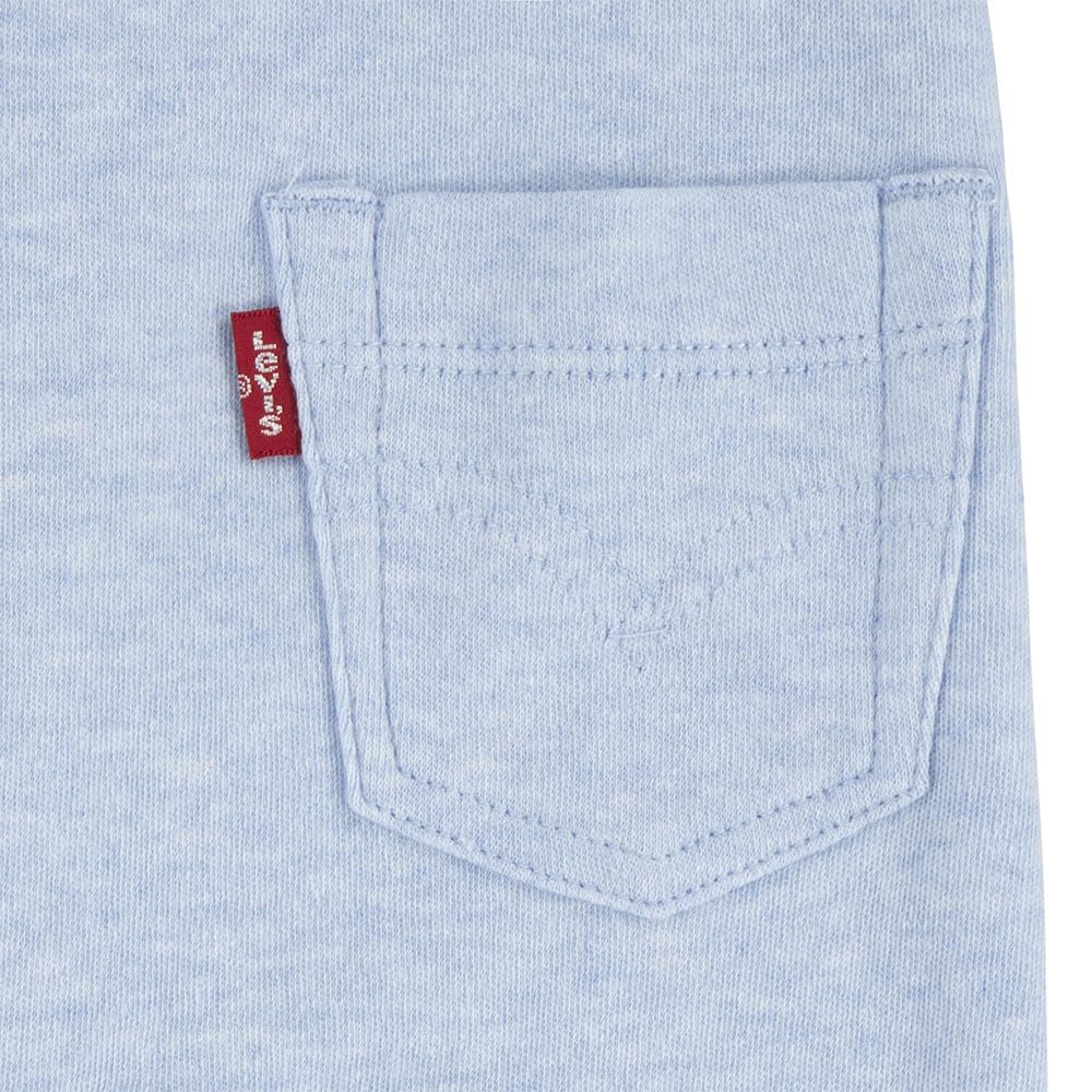 Levi's Baby - Jungen LVN FOOTED COVERALL & HAT SET 6EK247 Abgestimmte Outfits, LT MIST HEATHER, 6 Months