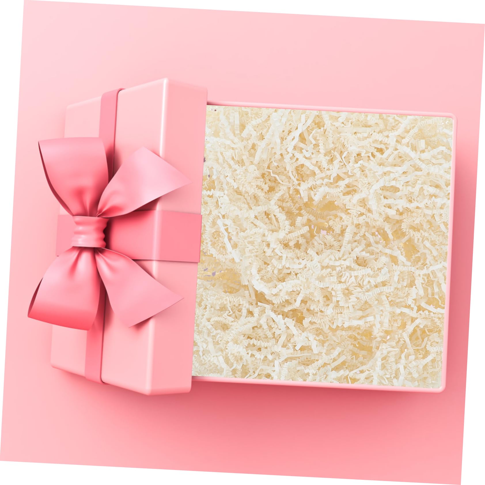 Papier Déchiqueté Raffia Blanc Cassé Remplissage Ondulé Protecteur pour Coffrets Décoratif pour Anniversaires Mariages et
