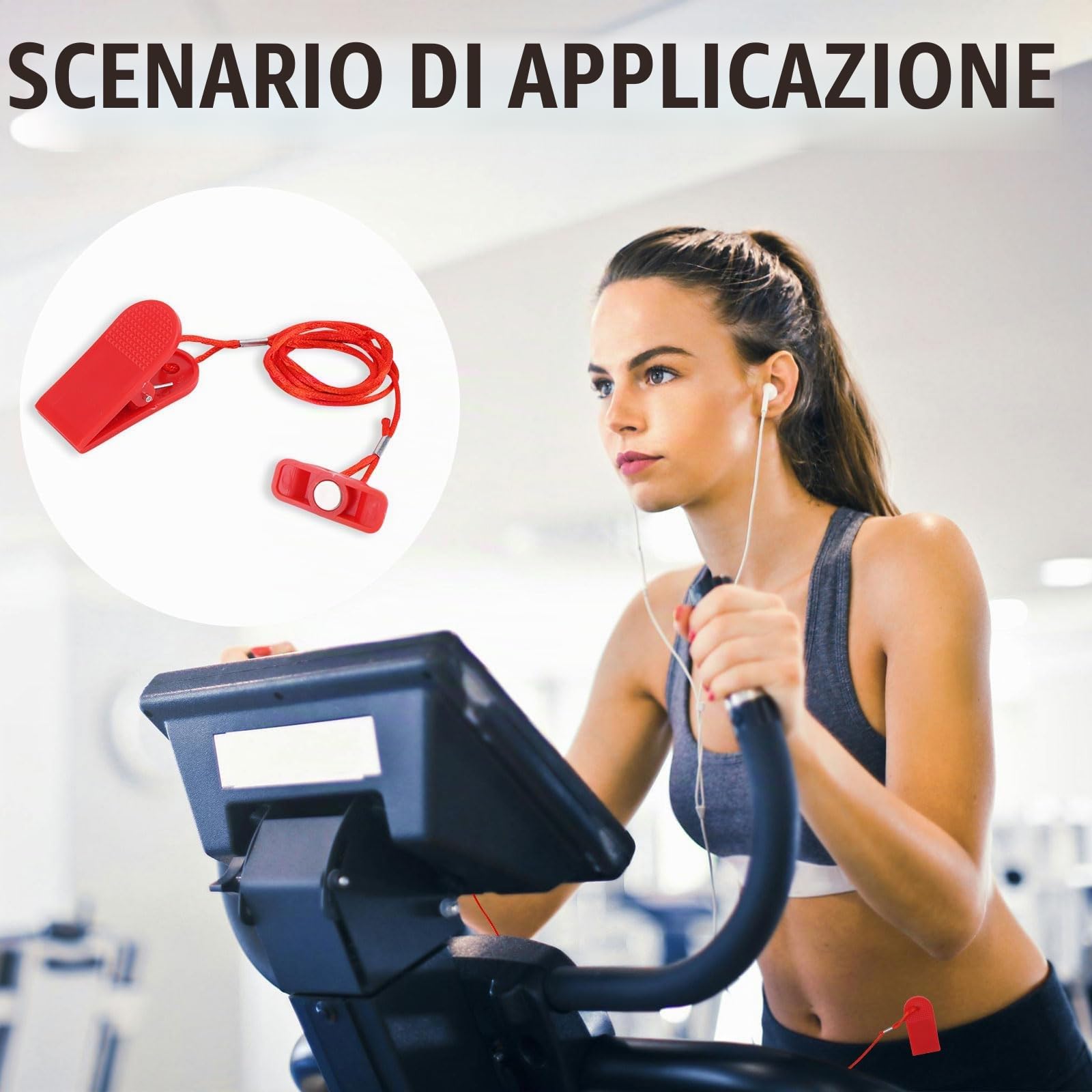 Gosknor Chiave di Sicurezza Magnetica Universale per Tapis Roulant, Rosso, Special Feature: Leggero