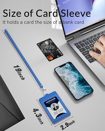 Miniatura 4 de Porta Tarjeta de Identificación de Fibra de Carbono para Trabajo con Cordón es un Porta Tarjetas Elegante y Duradero con Capacidad para Dos