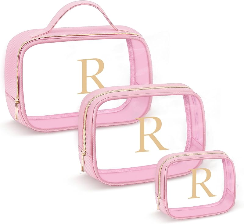 YOOLIFE Necessaire transparente para viagem com 3 bolsas, rosa, modelo R