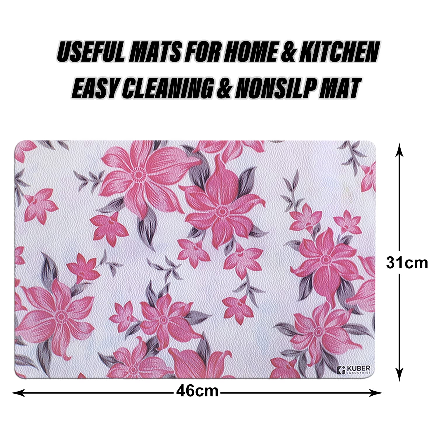 Kuber Industries Fridge Mats - Floral Design -3