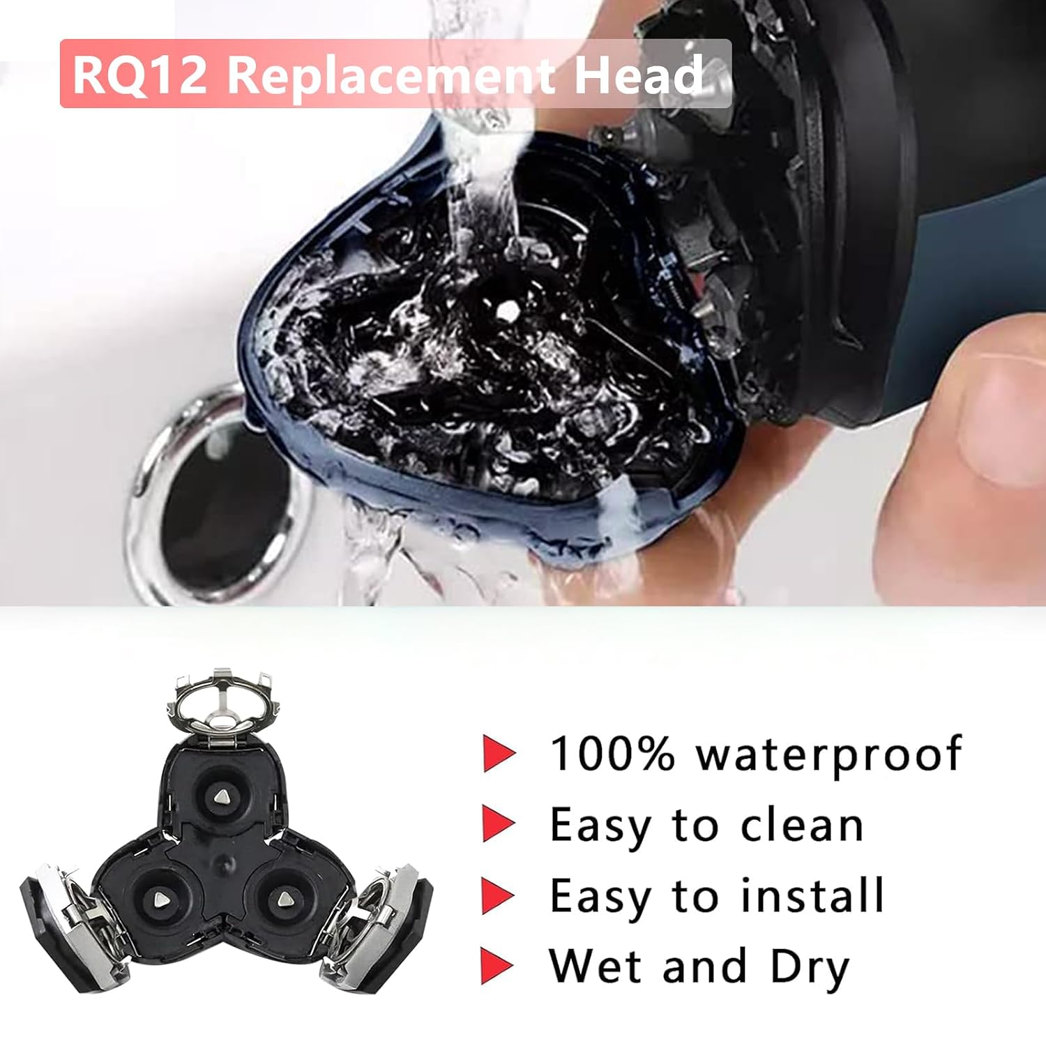 RQ12 Replacement Head Compatible with Philips Norelco Sensotouch 3D Replacement Heads,for Norelco RQ12/RQ11/RQ10 Sensotouch 3D 1260X RQ1250 RQ1295 RQ1180 Series