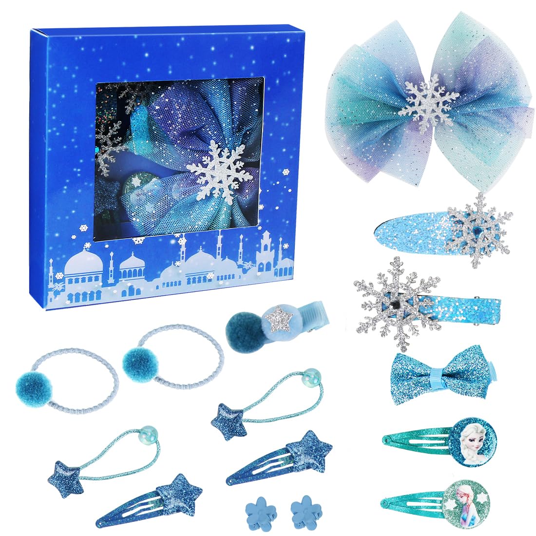 Philoctes Horquillas Bebe Niña,Dibujos Animados Pinza Pelo,Adornos Azul Hair Clip,15pcs Accesorios para el Pelo Infantiles,Diferentes Diseños, para Niñas para Vestir a niñas pequeñas