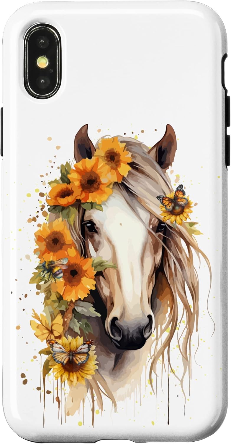 iPhone X/XS Sunflower Horse Portrait Equestrian CowGirl