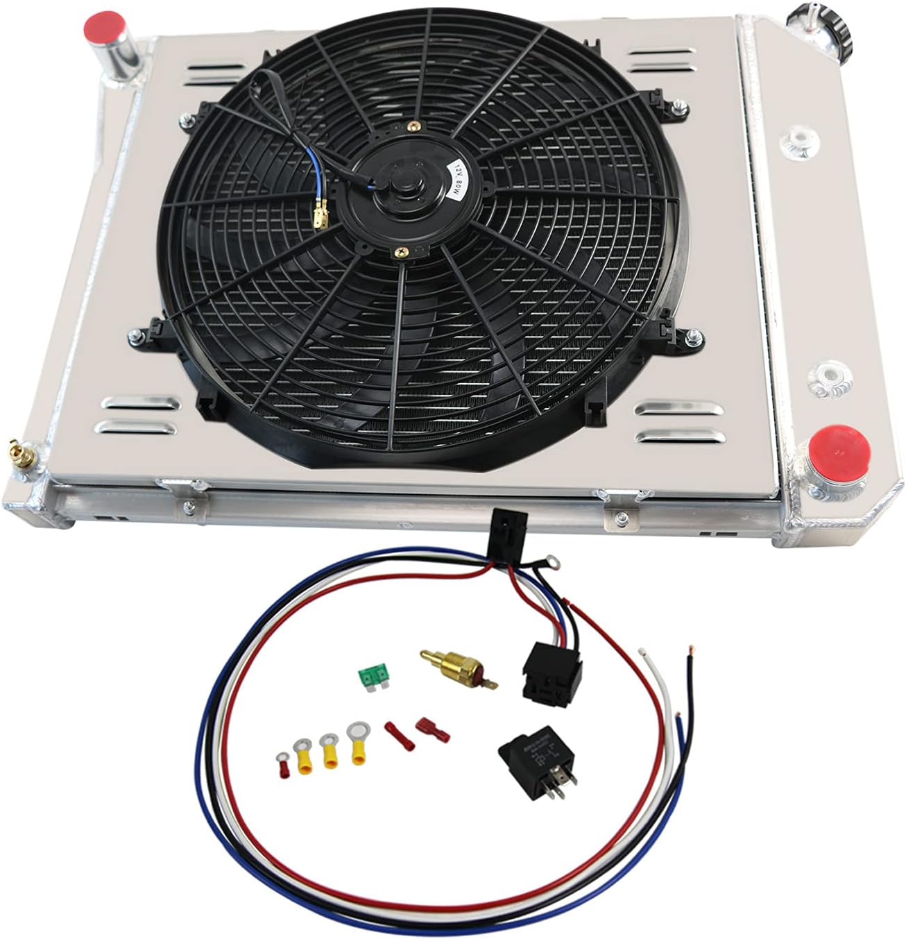 4-Row Radiator Shroud fan for Chevy Nova 1968 1969 1970 1971 1972 1973-1974/ Chevelle 68-71/ Camaro 71-80