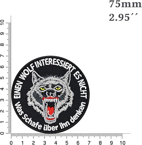 Miniatura 2 de Biker Sew-On Patch "A Wolf Is Not Interested, What Sheep About Him Thinner." Wolf Sticker Iron-On Alpha Animal Badge for SewingIroning On Wolf