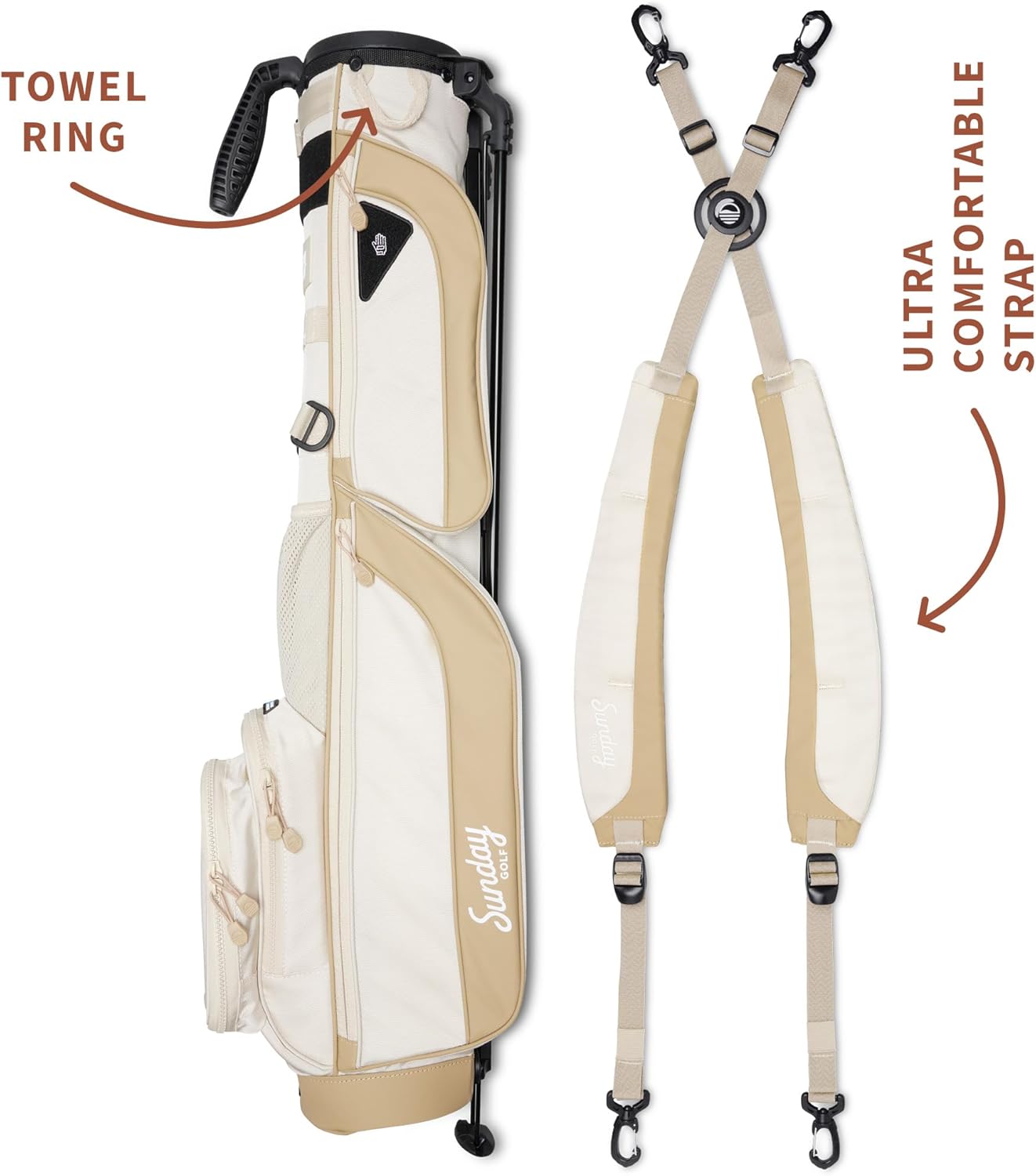 The Original Sunday Golf Loma XL Bag – Lightweight Golf Bag with Strap & Stand, Easy to Carry Pitch n Putt Stand Bag for Driving Range, Par 3 & Executive Courses, 3.4 lbs
