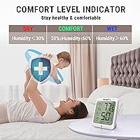 Vista 3 de ThermoPro TP53 - Higrómetro digital Termómetro interior para el hogar, sensor de temperatura y humedad con indicador de confort y registros
