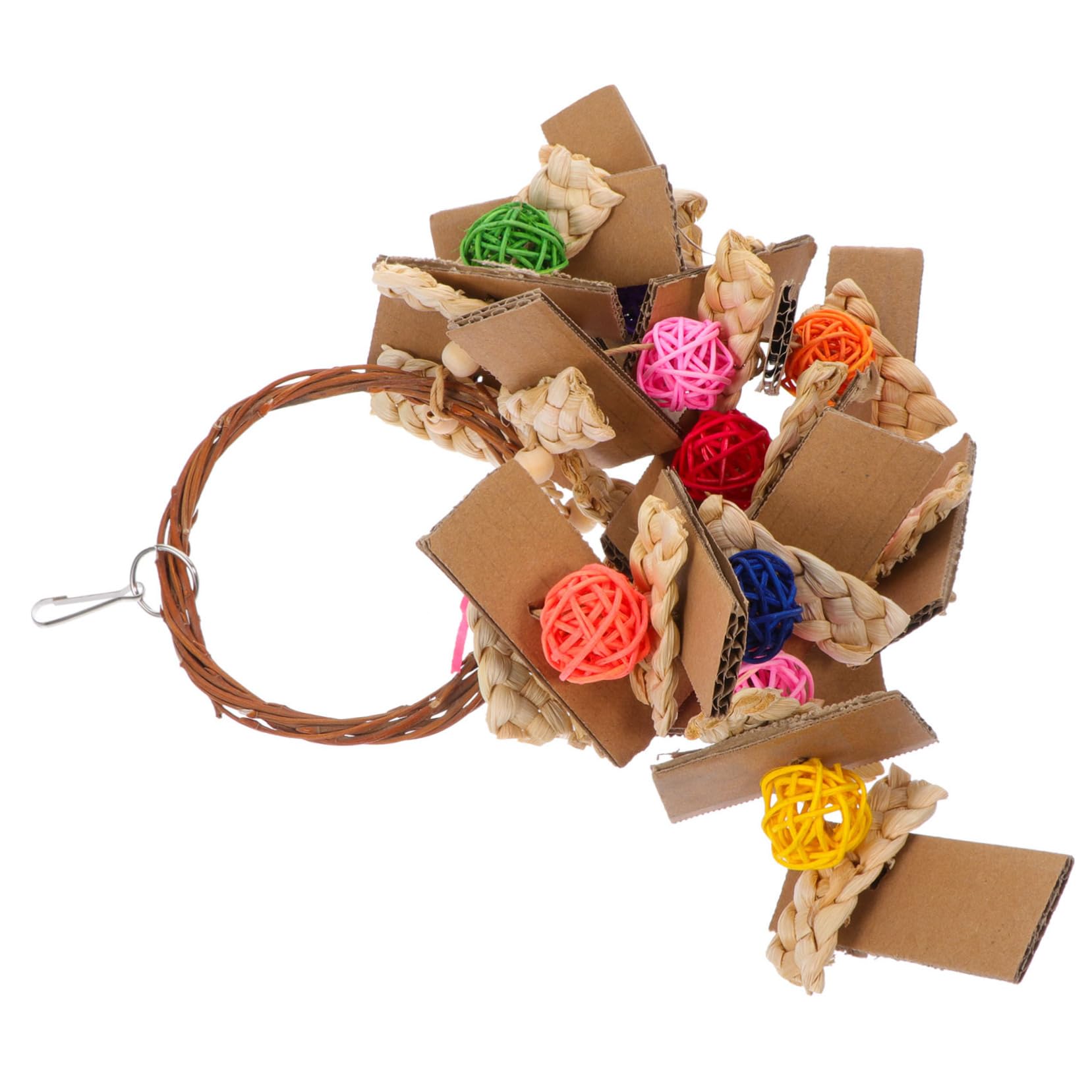 POPETPOP 3pièces Jouet pour Perroquet Jou Mâcher Suspendu avec Vigne Accessoire pour Oiseaux à Grimper Aléatoires