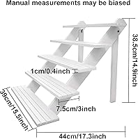 Vista 6 de NAJMECHOY Exhibición al por menor Pendiente y anillo Soporte de madera blanca Estante de almacenamiento
