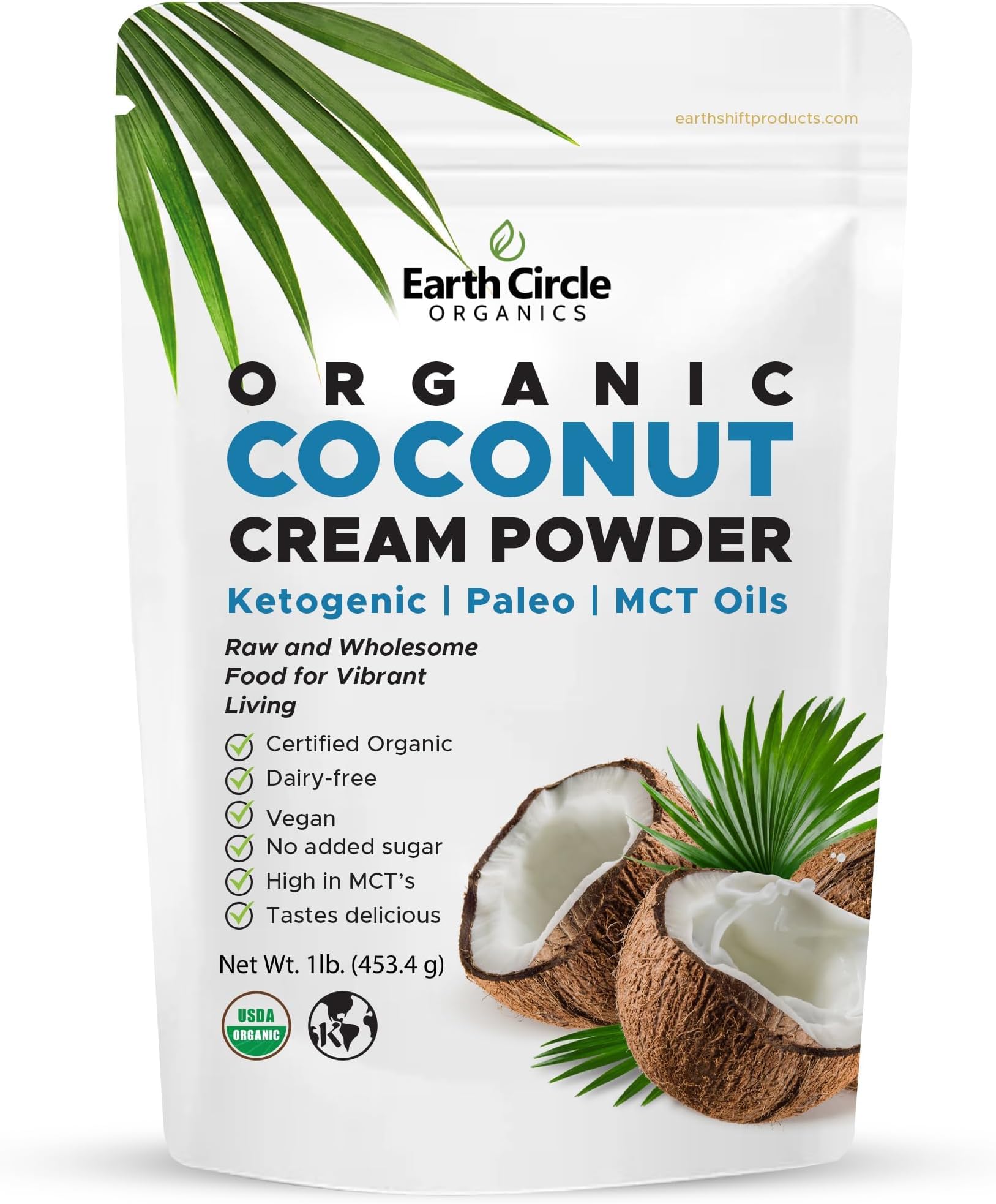 Organic Coconut Milk Powder | Vegan Keto Coconut Creamer, Dairy-Free, Gluten-Free, No Added Sugar, High in MCTs, Antioxidants, & Iron | For Smoothies, Baking, & Cooking (1 Pound, Pack of 1)