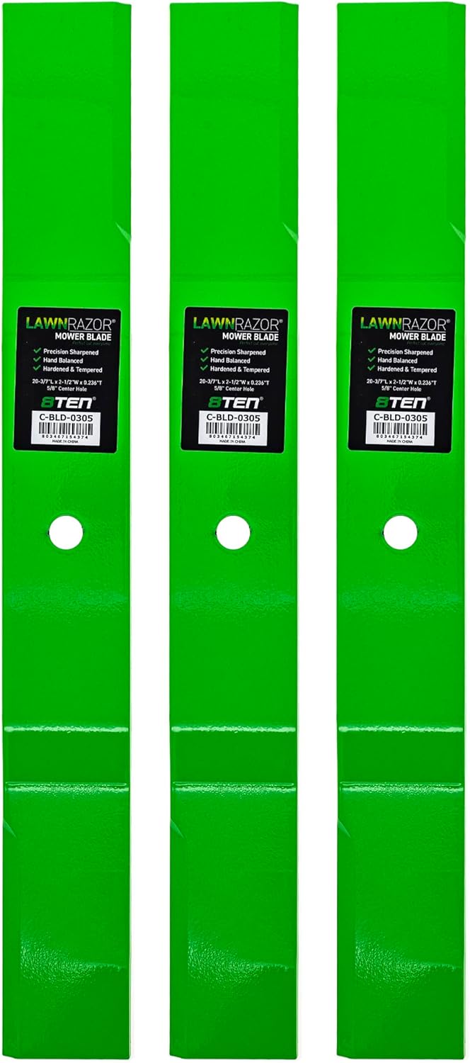 8TEN LawnRAZOR Blade Set for Ariens Gravely PM260Z 60 Inch Deck 09046900 (Low Lift) 3 Pack