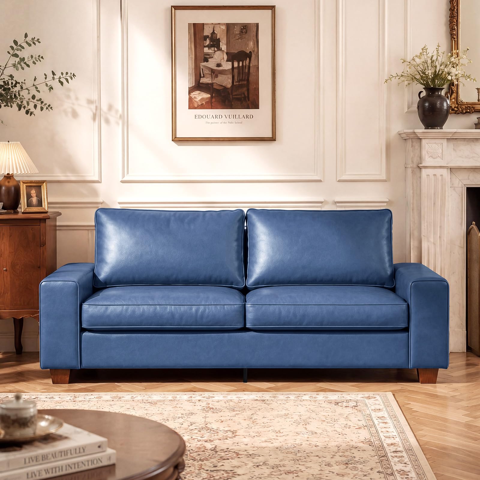 COUCHOICE Modern Faux Leather Loveseat Sofa