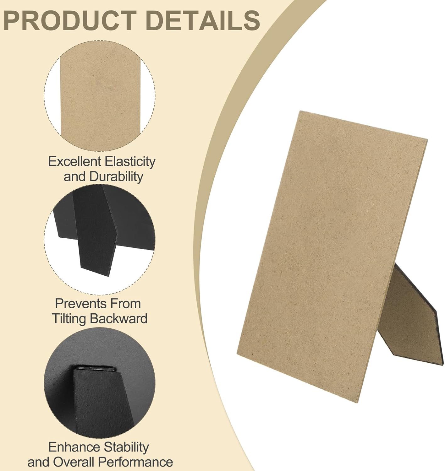 PATIKIL 20 Pack Easel Back for Picture Frame, 4 x 6 Inch Replacement Picture Frame Easel Back DIY Photo Board for Photo Frames Tiles, Black