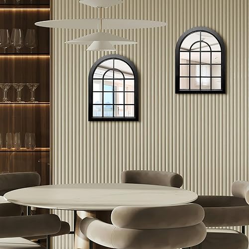 Miniatura 2 de ZEXUIRU 2 espejos cuadrados de pared espejo rústico de granja espejo de entrada enmarcado de madera para sala de estar baño dormitorio cocina 118 x