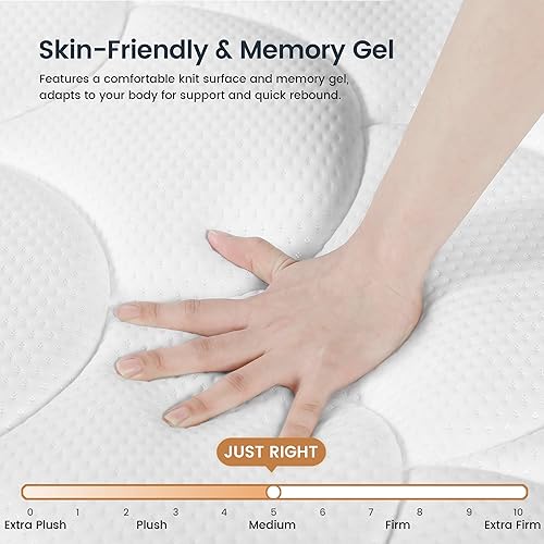Miniatura 5 de King Size Mattress New Version, 16 Inch Gel Memory Foam Hybrid Mattress King Bed in a Box, Pressure & Pain Relief, CertiPUR-US, Medium Feel,