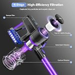 Cordless Vacuum Cleaner,40KPa Powerful Suction Cordless Vacuum with 450W Motor,50 Mins Runtime Rechargeable Vacuum with 180° Foldable Wand,Lightweight Vacuum for Pet Hair,Hard Floor (Lilac)