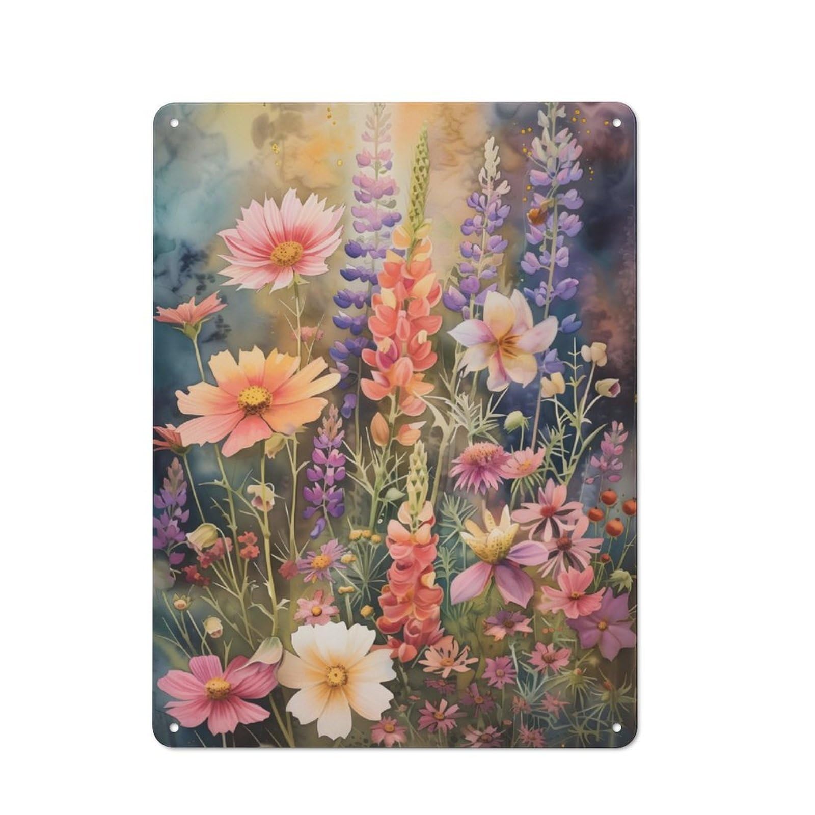 Junmoney Enchanted Flower Vintage Metal Sign 40X30cm For Café Or Restaurant, Suited To Restaurant Decor Fans