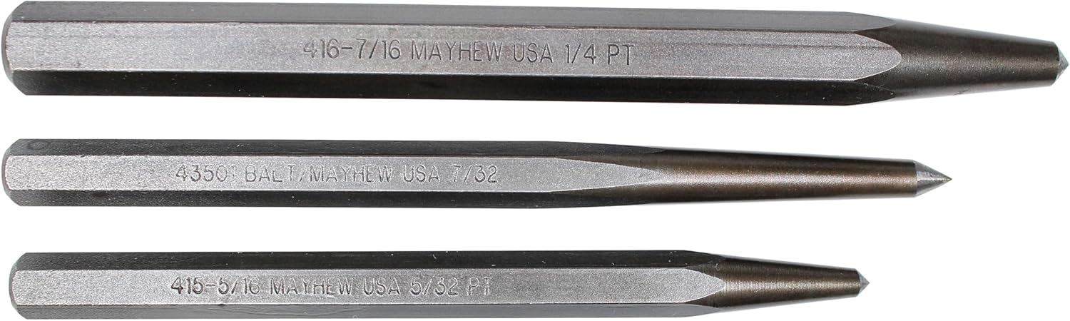 Mayhew Select 89082 Punch Set, 3-Piece, Black