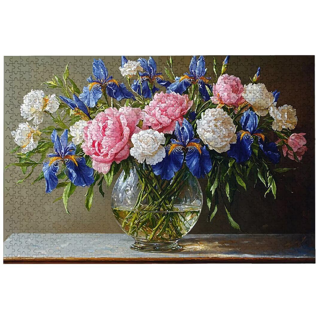 Puzzle 4000 sztuk kwiatów dla dorosłych, 141,5 x 87,5 cm Puzzle Roślina do dekoracji ścian, rodzinne gry edukacyjne, puzzle drewniane sztuka wymagająca, 4000 sztuk puzzli dla kobiet na prezent, -7168