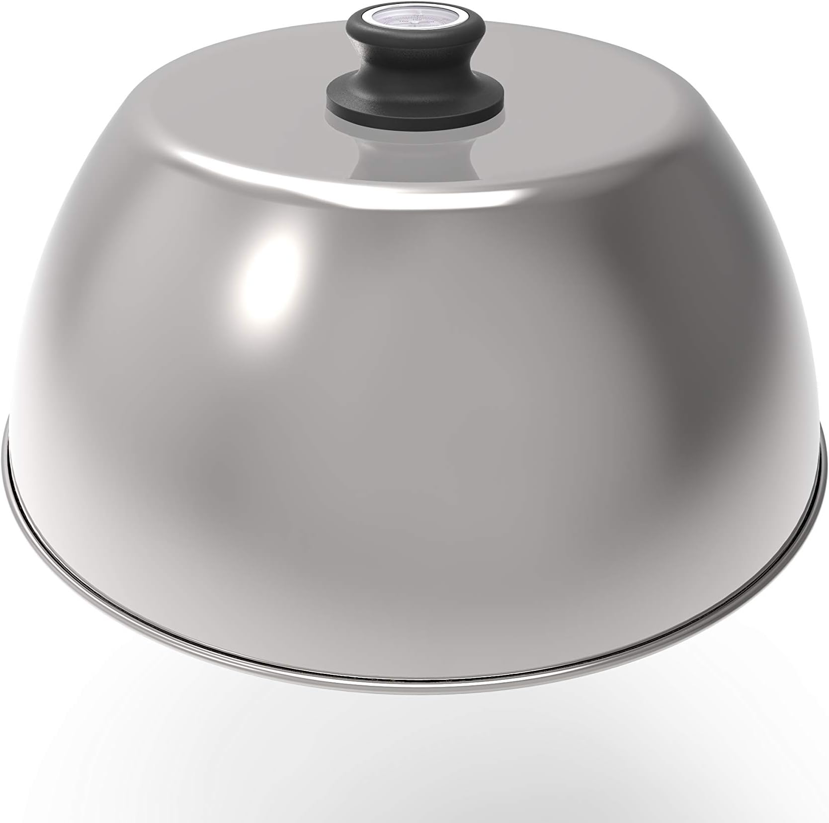 Lotus-Grill Grill hood for the LotusGrill made of stainless steel with thermometer, for preparing roasts and steaks as well as for cooking, baking and stewing, dishwasher safe (XL (G435))