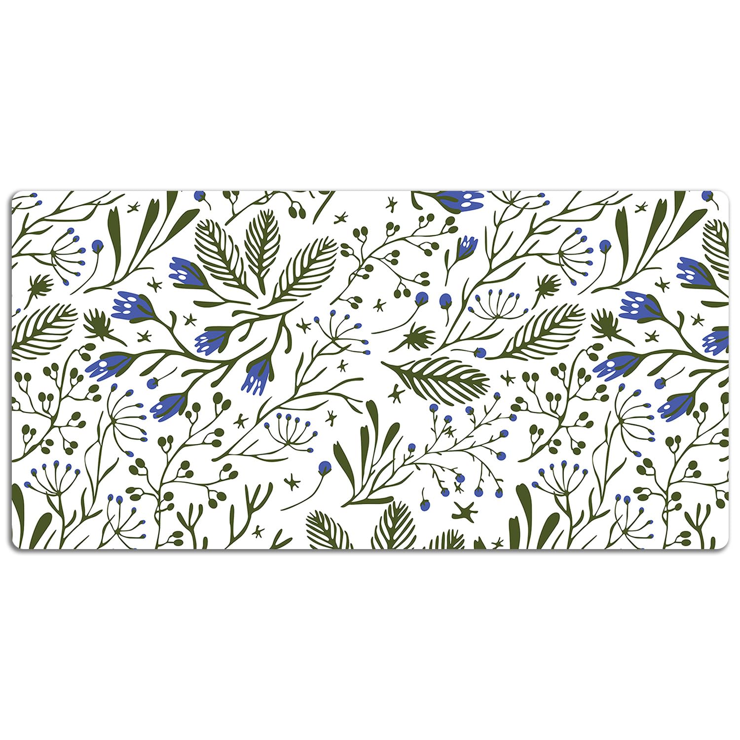 Sottomano da Scrivania 120x60 cm Superficie Protettiva Impermeabile per Ufficio e Casa Antiscivolo Protezione e Decorazione in Vinile PVC Facile da Pulire - Piante ornamentali