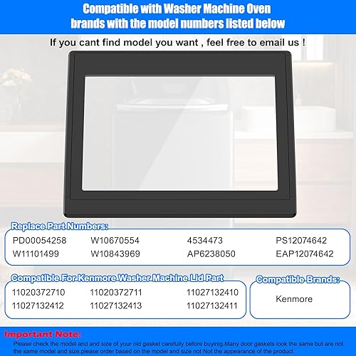 Miniatura 5 de W11101499 Tapa de lavadora compatible con Kenmore 4534473 AP6238050 PS12074642 EAP12074642 WP8563965 Bisagra de tapa izquierda y WP8572974 Bisagra