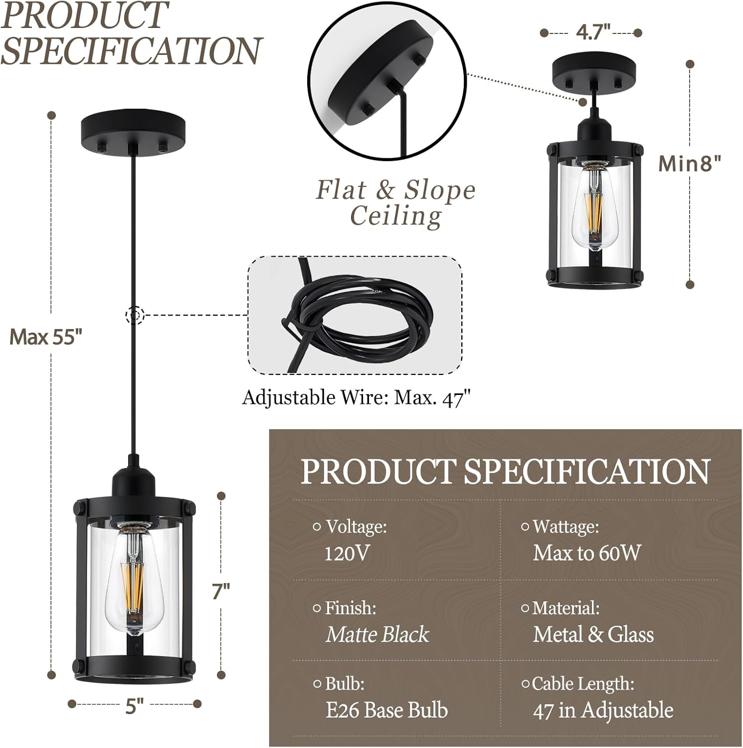 Black Pendant Lights Kitchen Island, 1-Light Modern Mini Hanging Light Fixtures with Clear Glass, Farmhouse Kitchen Pendant Lighting Over Island for Sink Dining Room, OS-3014-1PBK