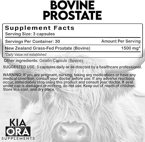 Miniatura 7 de Suplemento de próstata 100% puro bovino alimentado con pasto Fuente de Nueva Zelanda para la salud de la próstata, vitalidad y apoyo hormonal