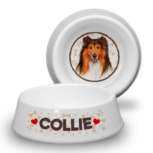 Collie - Cuenco para perros ABS de 21 cm de diámetro, antideslizante, comedero, bebedero, cuenco de agua…