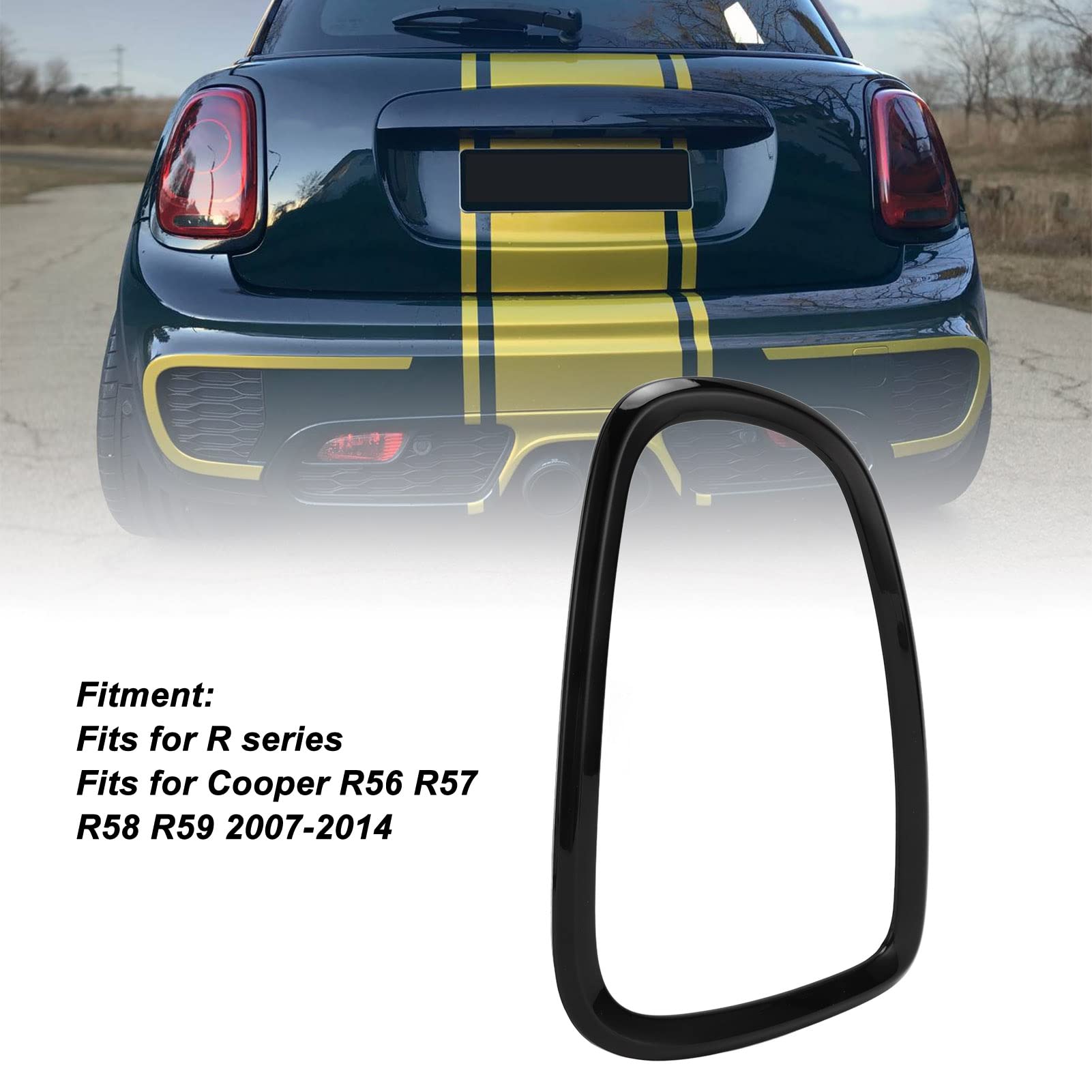 2 Pezzi di Rivestimento della Copertura della Luce Posteriore, Anelli del Telaio delle Luci Posteriori per R56 R57 R58 R59 2007-2014, Rivestimento della Cornice della Luce Posteriore Dell'auto (Nero