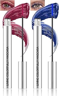 Máscara de pestañas azul burdeos impermeable,...