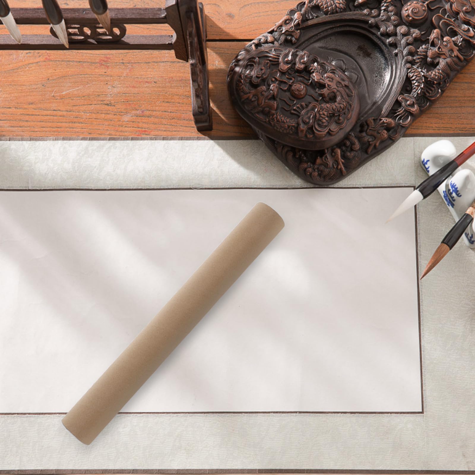 Lot de 6 Tubes Tubes à Dessin en Papier Kraft Cartonné Diamètre Intérieur 45 Mm Épaisseur 3 Mm Longueur 40 Cm Bouchons Plastiques pour Affiches et Œuvres D'art Solution