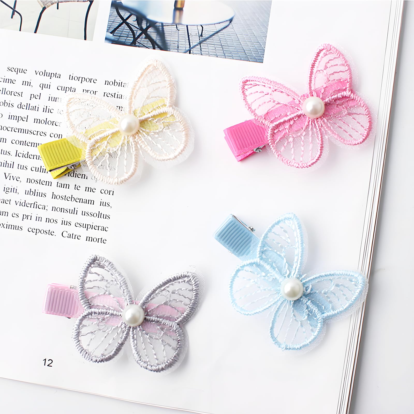Cosyhav 8pcs Lovely Butterfly Baby Hair Clips, Fully Fabric Covered Hair Clips for Girls Suitable for Baby Toddler, Girls - Image 4