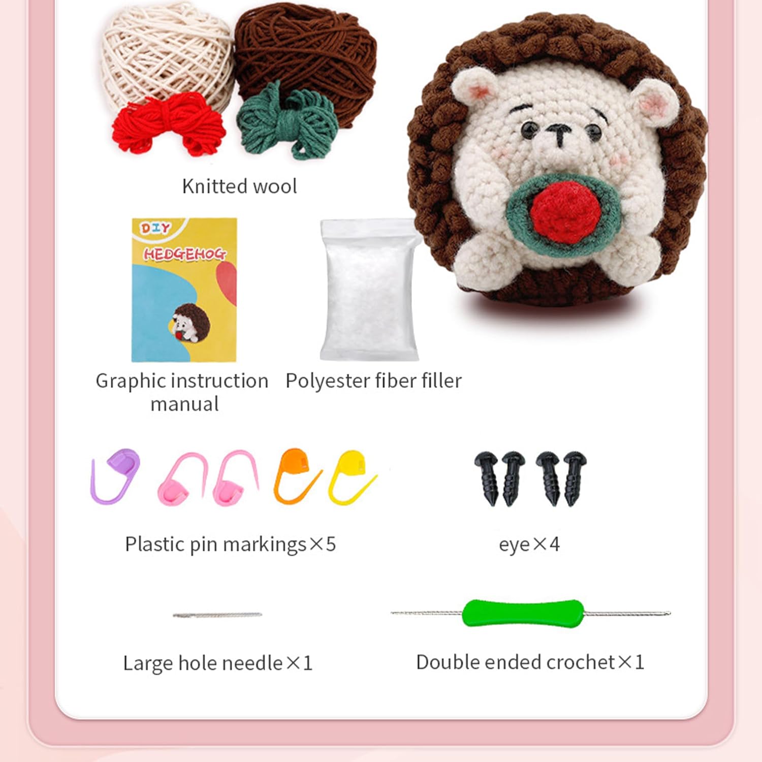 JXINLODGEG かぎ針編み初心者キット、ステップバイステップのビデオチュートリアルと糸付きかぎ針編みスターターキット、フック、